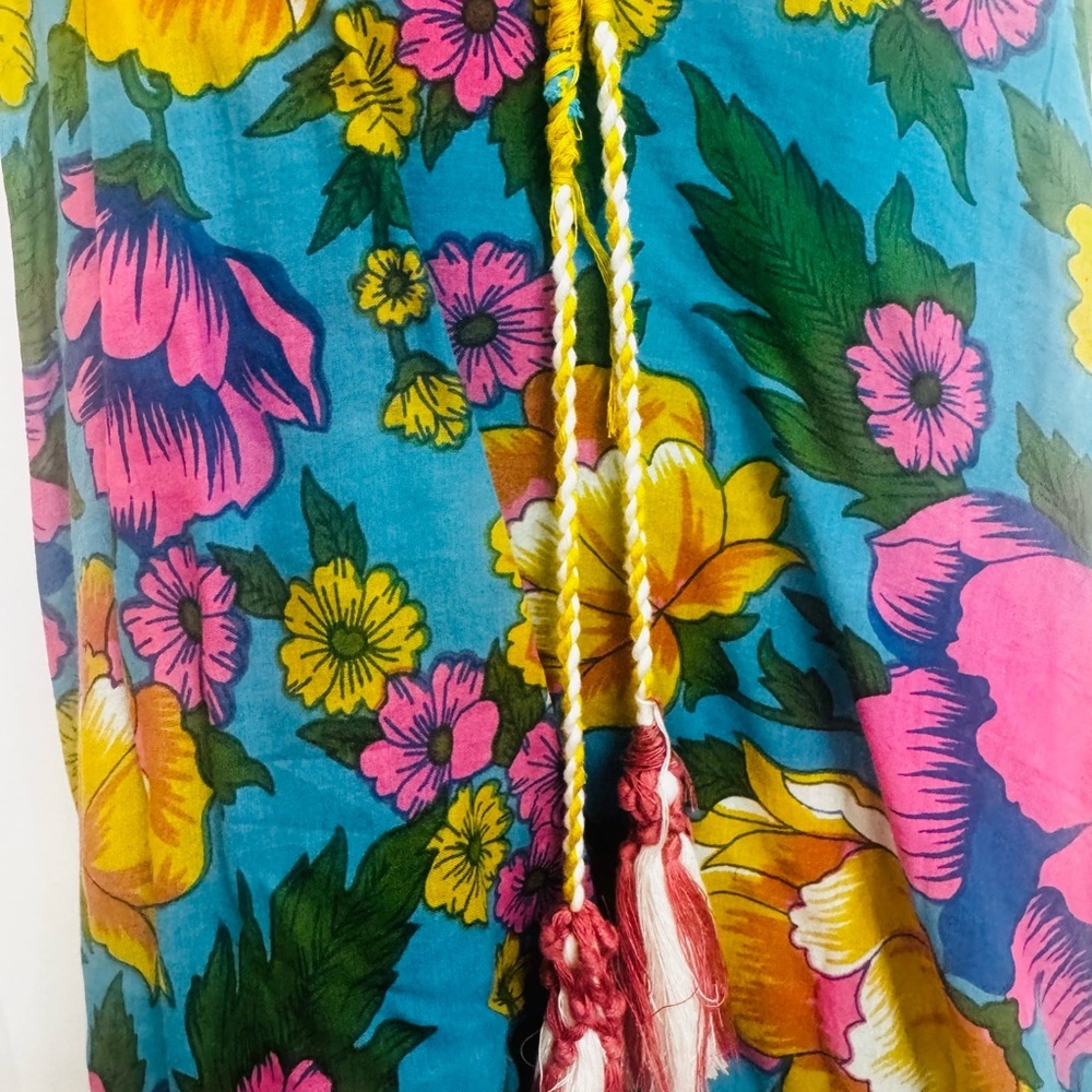 Anthropologie Lilka Floral Halter Midi Dress Blue XS - Picture 7 of 9